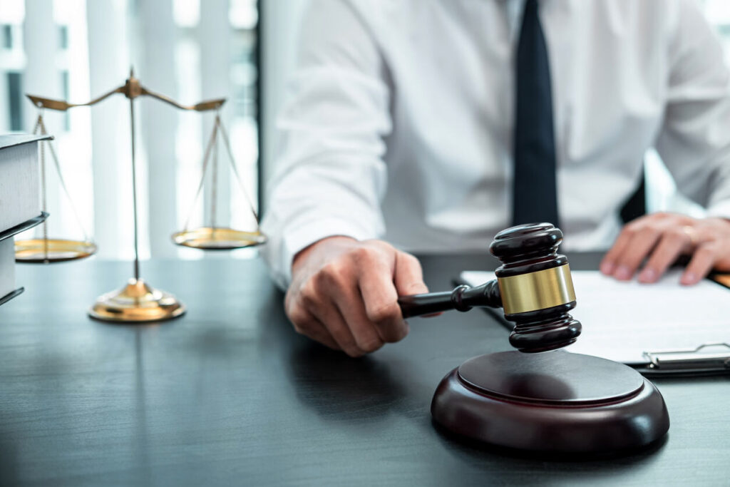 personal injury lawyer sitting